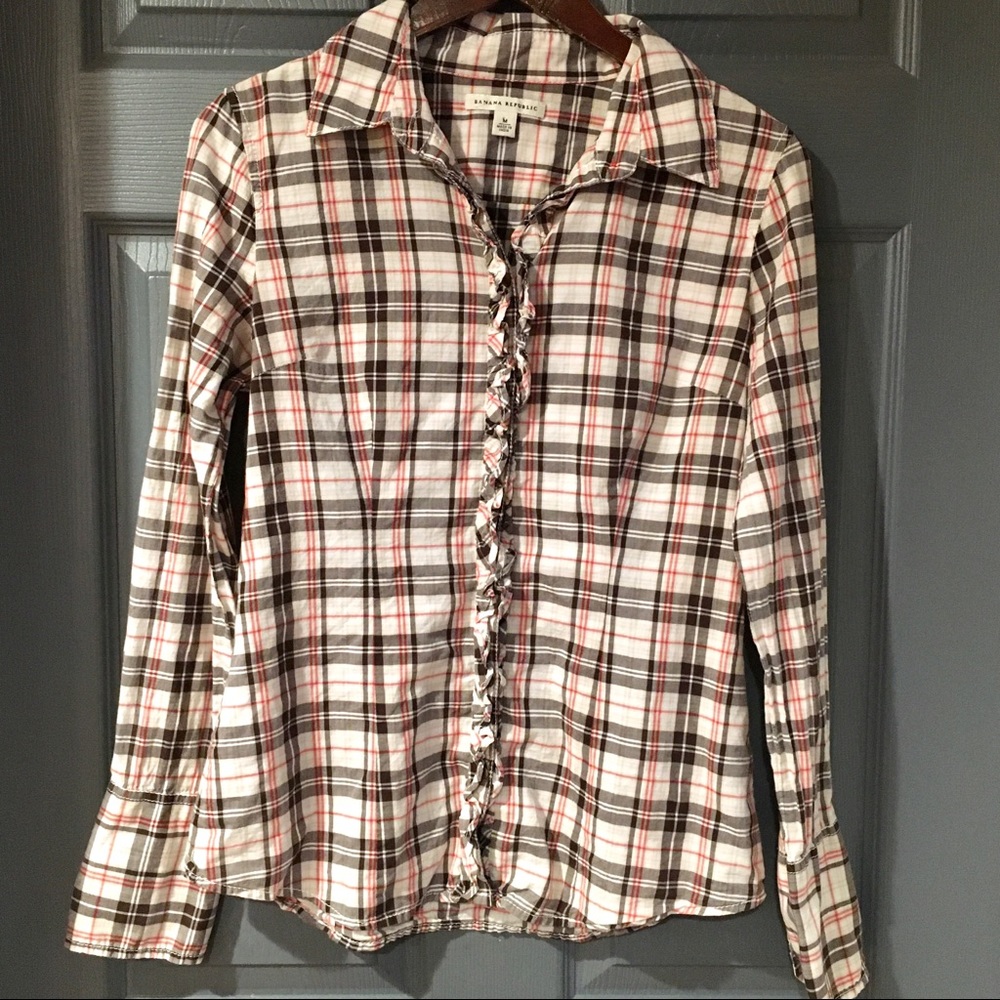 Banana Republic Plaid Button Down Shirt *FLAW*